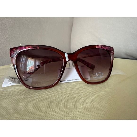 Oscar de la Renta Allure Sunglasses Brown Pink Tortoise Gold Elegant New main image 5